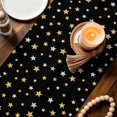 thumbnail image 2 of Black Stars Modern Cotton Linen Table Runner for Dining Kitchen, Yellow White Star Modern Art Wedding Outdoor Party Tablerunners Decoration, Dresser Scarf Coffee Tablecloth Runners 13x36 Inches, 2 of 9