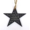 thumbnail image 1 of Darling Souvenir MADE WITH LOVE I Love To The Stars And Back Engraved Star Slate Hanging Christmas Tree Ornament with String Personalized Message Gift., 1 of 4