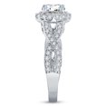 thumbnail image 6 of 14k White Gold Round Infinity Twist Halo Cross Over Solitaire Engagement Ring CZ Cubic Zirconia (1.50cttw., 1.0ct. Center) , Size 5, 6 of 7