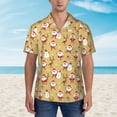 thumbnail image 2 of Yiaed Cute Santa and Reindeer Print Hawaiian Shirt for Men Short Sleeve Button Down Shirts Beach Shirts for Men,Small, 2 of 7