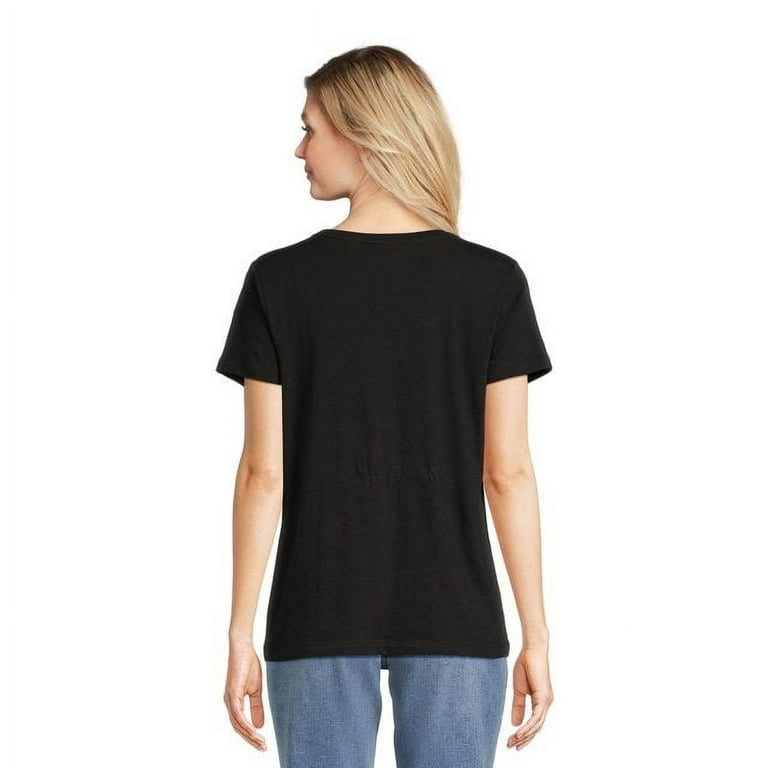 Time and Tru Women's Short Sleeve Band Graphic Tee 