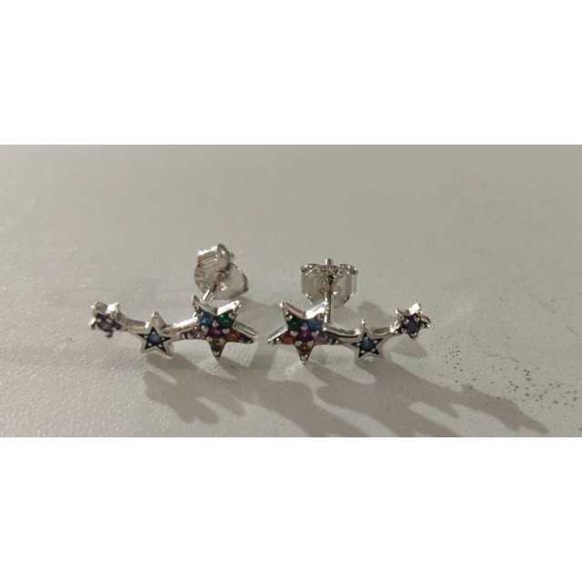 Guardurnaity Pendientes exquisitos para mujer, 2 uds., joyería de estrella de cinco puntas colorida, pendientes de tuerca de ley para niñas, Type3