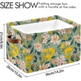 thumbnail image 3 of FREEAMG Colorful Flowers Foldable Canvas Storage Bin, Sturdy Fabric Storage Basket with Handles, Storage Cube Box for Organizing Shelf Nursery Toy Closet 2PCS, 3 of 7