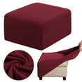 thumbnail image 2 of Clearance Furniture Protection under $10,Square Ottoman Ottoman Slipcovers Folding Storage Stool Furniture Protector Form Fit With Elastic Bottom High Spandex Small Checks Fabric Wine Red, 2 of 9