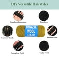thumbnail image 5 of 2/3/4 Roll Natural Black Brazilian Wool Hair Yarn for Jumbo Braids Braiding Hair for Soft Faux Locs Goddess Locs Hair Extension Senegalese Twist Crochet Hair for Black Women(Natural Black,6Roll), 5 of 6