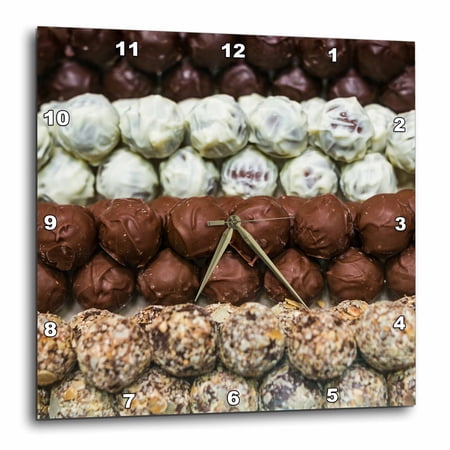 3drose, Belgium, Bruges. Truffles at a Belgian Chocolate Shop, 10x10 Wall Clock