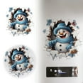 thumbnail image 2 of 3D Christmas Wall Stickers, Snowman Penguin Santa Breaking Through Wall Design, Removable Peel and Stick Window Clings, Winter Holiday Party Decor -1Pcs, 2 of 6