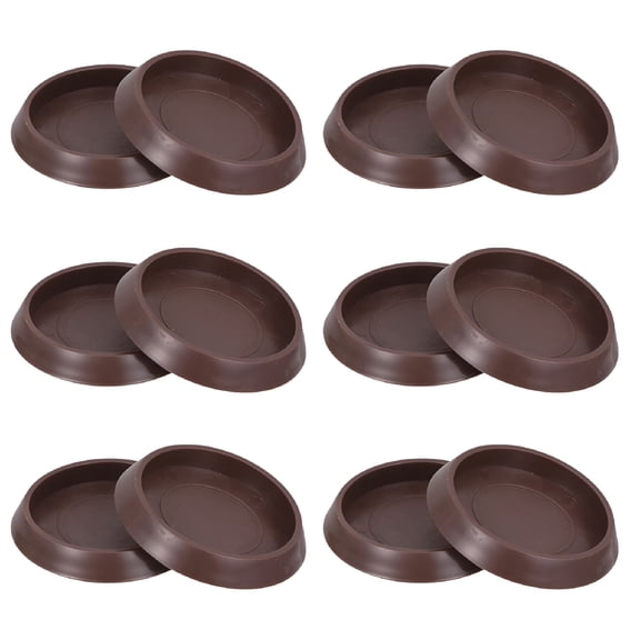 LAMIRO 12pcs Round Rubber Caster Cups for Floors - Carpet or Hard