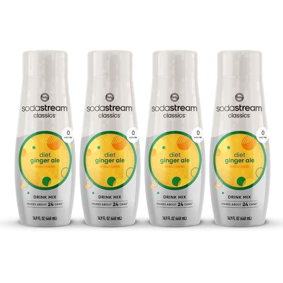 SodaStream Classics Diet Ginger Ale Drink Mix, 14.9fl oz, 4pk