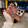 thumbnail image 2 of Compatible with iPhone 15 Pro Max 6.7" Phone Case Plating Bling Colorful Mandala Boho Floral Clear Cover Soft TPU Cute Camera Protection Shockproof Back for Women Girls iPhone Case, Blue, 2 of 5