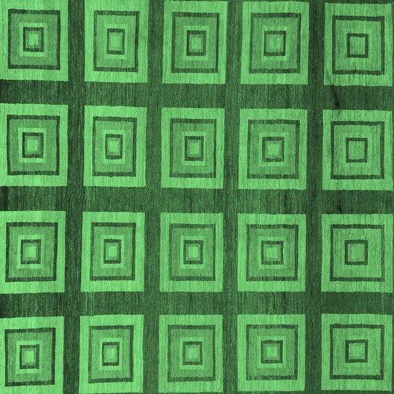 Ahgly Company Indoor Square Abstract Emerald Green Modern Area Rugs, 3' Square