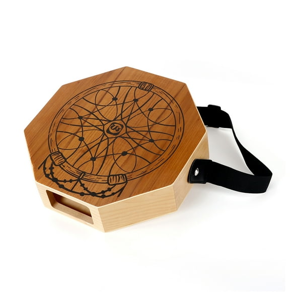 Walter.t Portable Octagonal Drum with Adjustable Shoulder Strap - Walter.t Hand Drum Cajon Bongo Drummer Travel Percussion Instrument Hand Drum Box Drum Log Color