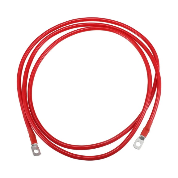 Unique Bargains 6 AWG Battery Cable 213cm 7FT 6 AWG Gauge Car Battery Inverter Cable with 5/16 Inch Lugs Pure Copper Red