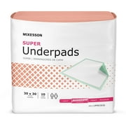 McKesson Super Underpads for Incontinence, Heavy Absorbency - 30 in x 30 in, 10 Ct