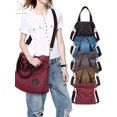 thumbnail image 4 of Gustave Vintage Canvas Shoulder Bags Casual Zipper Hobo Crossbody Purse Large Capacity Tote Messenger Handbag for Women "Gray", 4 of 11
