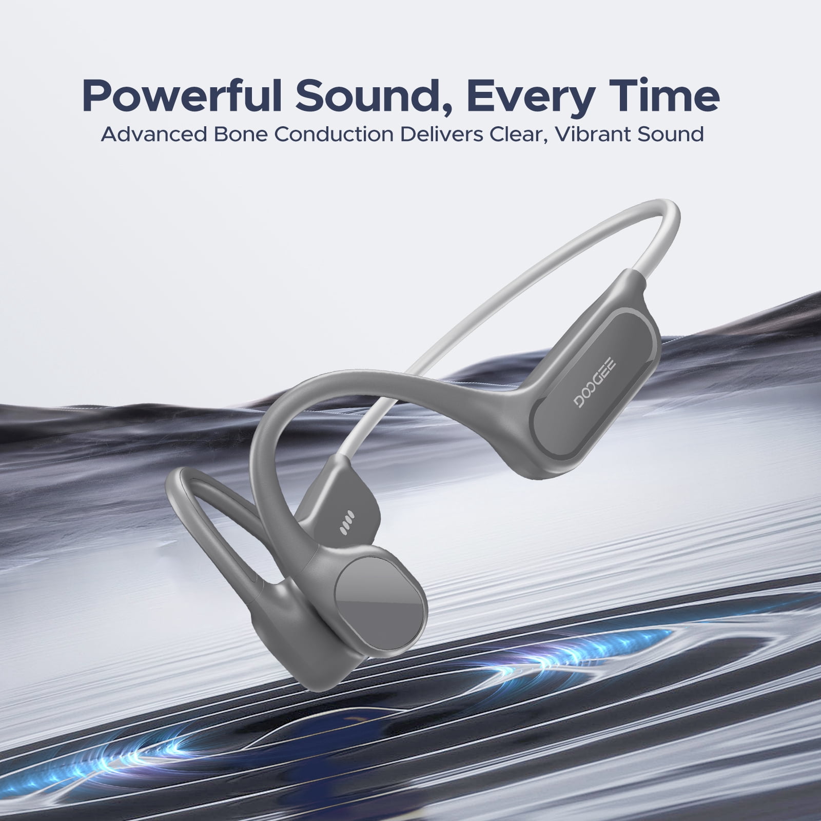 DOOGEE Bone Conduction Headphones, IP68 Waterproof Swimming Headphones with 32GB MP3 Player, Open Ear Bluetooth Headset for Running, Cycling & Sports