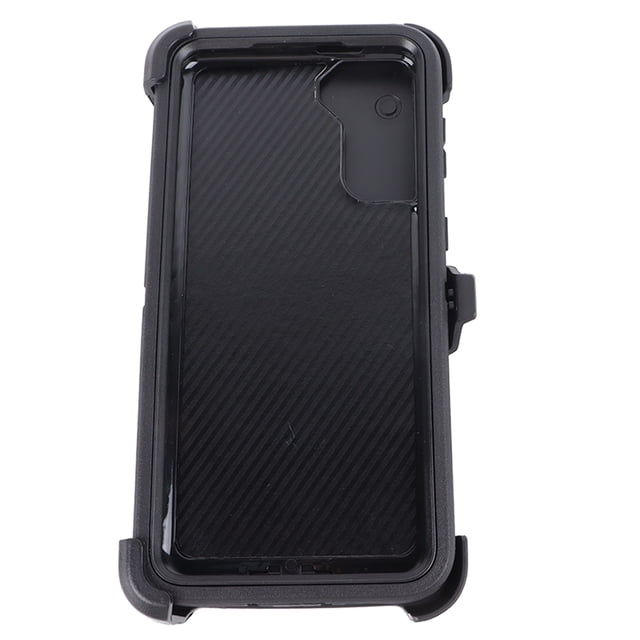 Funda para teléfono para Galaxy S21 UltraRugged con protección de puertos Incluye funda protectora con clip y soporte en color negro