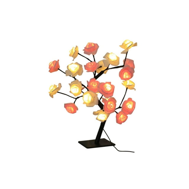 Luz Nocturna Led Luz de Árbol de Rosa 45x12cm 14 de Febrero Decorativo Festivo Romántico Hogar Ambiente Ornamentos Lámpara de Luz Nocturna