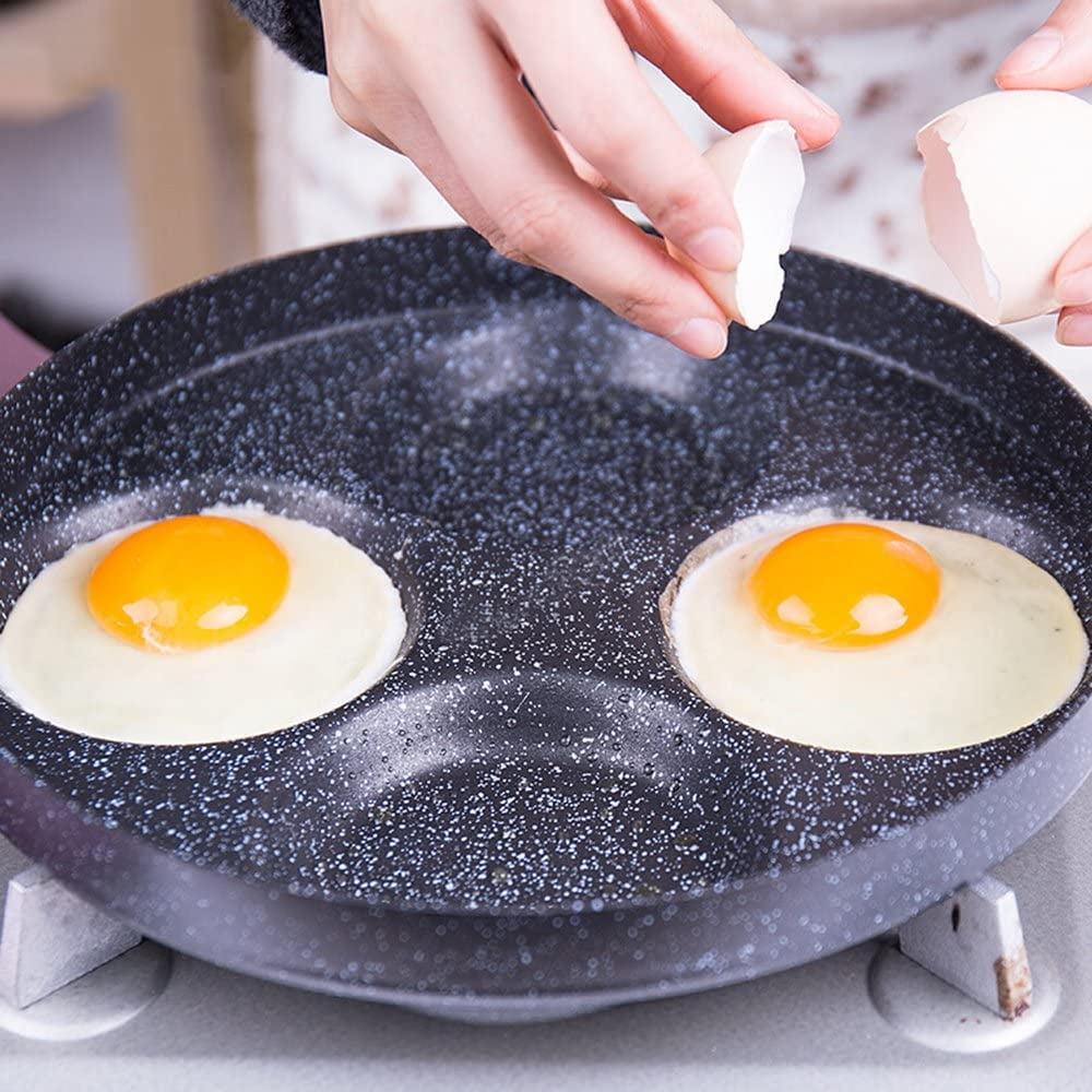 ZYHO 4-Cup Egg Frying Pan, Non Stick Egg Cooker Pan