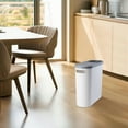thumbnail image 6 of Small Trash Can With Push Top Lid 2.1 Gallon Slim Bathroom Garbage Can With Paper Holder & Handle Hole 2 In 1 Multifunction Trash Bin(White)AA, 6 of 6