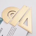 thumbnail image 1 of 3 Pack Vintage Brass Straight Ruler, Triangle Ruler, Protractor, 1 of 2