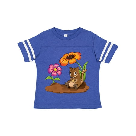 

Inktastic Cute Chipmunk on Lunch Break with Flowers Gift Toddler Boy or Toddler Girl T-Shirt
