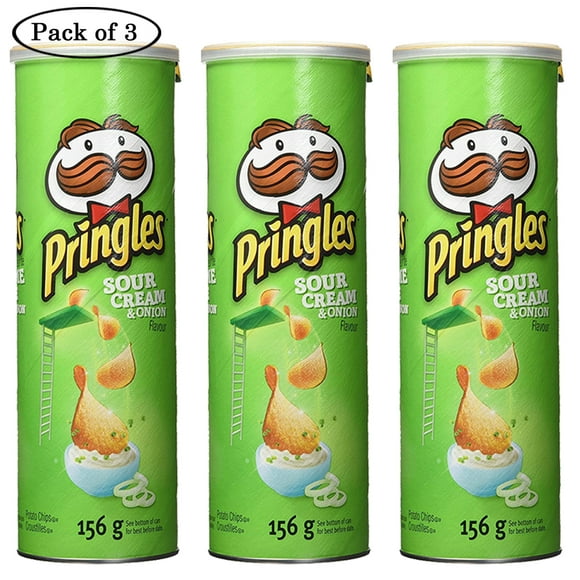 Pringles Sour Onion and Cream Chips (156g) (Pack of 3)