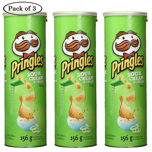 Pringles Croustilles à la Crème et à l'Oignon (156g) (Lot de 3)