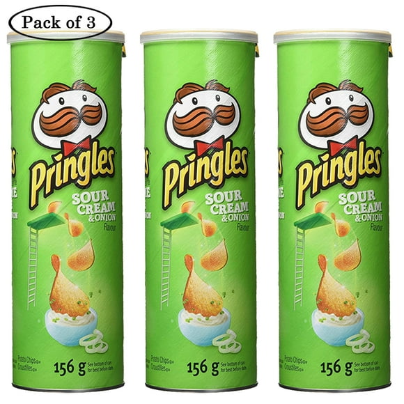 Pringles Sour Onion and Cream Chips (156g) (Pack of 3)