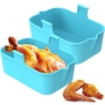 thumbnail image 2 of 2 Pack Friteuse à Air Chaud Pot en Silicone avec Poignée Réutilisable Rectangulaire Double Panier Friteuse à Air Four Micro-Ondes Doublure (Rouge), 2 of 11