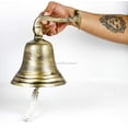 thumbnail image 4 of 1842 - Shipwrecked Rustic Iron Styled Solid Antique Brass Ships & Boat Decorative Functional Bells | Antique Brass Bells | Metal (11 Inches), 4 of 6