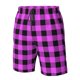 thumbnail image 4 of Balery Purple Black Buffalo Plaid Traje de Baño Estilo Hawaiano para Hombre, Shorts de Secado Rápido con Bolsillos-Medium, 4 of 6