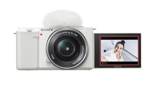 Sony Alpha ZV-E10 APS-C Mirrorless Vlog Camera Kit, White (Refurbished) at Walmart