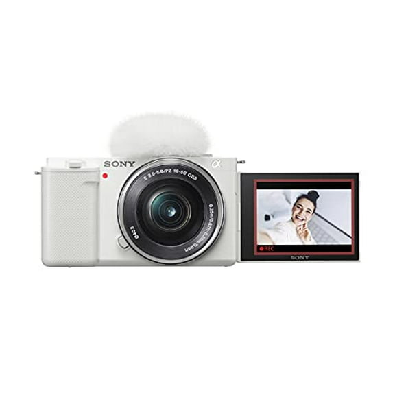 Restored Sony Alpha ZV-E10 APS-C Mirrorless Vlog Camera Kit, White (Refurbished)