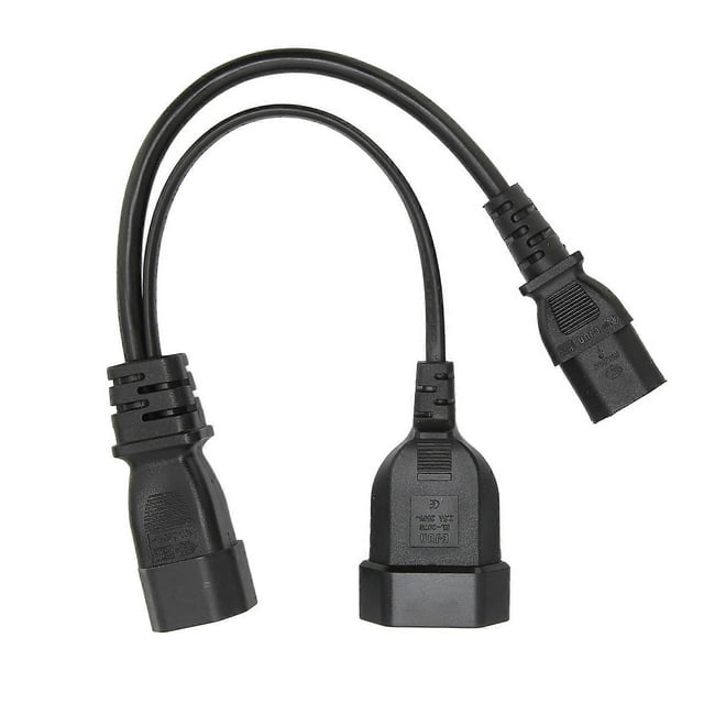 Câble d'alimentation professionnel IEC320 C14 vers IEC320 C13, répartiteur en Y, 12,6 pouces, 10 A