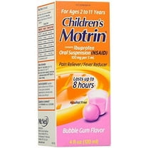 Motrin Children's Pain Reliever/Fever Reducer Liquid, Bubble Gum Flavor, 4 Fluid Ounce