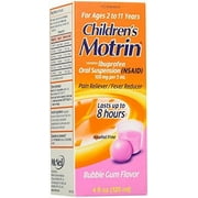 Motrin Children's Pain Reliever/Fever Reducer Liquid, Bubble Gum Flavor, 4 Fluid Ounce