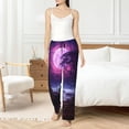 thumbnail image 5 of Uemuo Purple Moon Tree Night Sky Pattern Women's Wide Leg Palazzo Lounge Pants with Pockets Light Weight Loose Comfy Casual Pajama Pants-XX-Large, 5 of 9