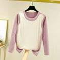 thumbnail image 5 of Roncen Women's Modal Thermal Shirt, Long Sleeve Round Neck Slim Top, Warm Layering Base Clothing, 5 of 6