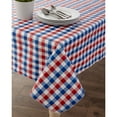 thumbnail image 3 of Contemporary Home Living 70" Round Red, White and Blue Americana Checkered Vinyl Tablecloth, 3 of 4