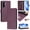 Darkpurple, variant on Crossbody Wallet Case for Samsung Galaxy A17 5G, Smile Pattern PU Leather Phone Case with Kickstand RFID Blocking Card Slots, Magnetic Closure Folio Cover with Wrist Strap Lanyard, Darkpurple