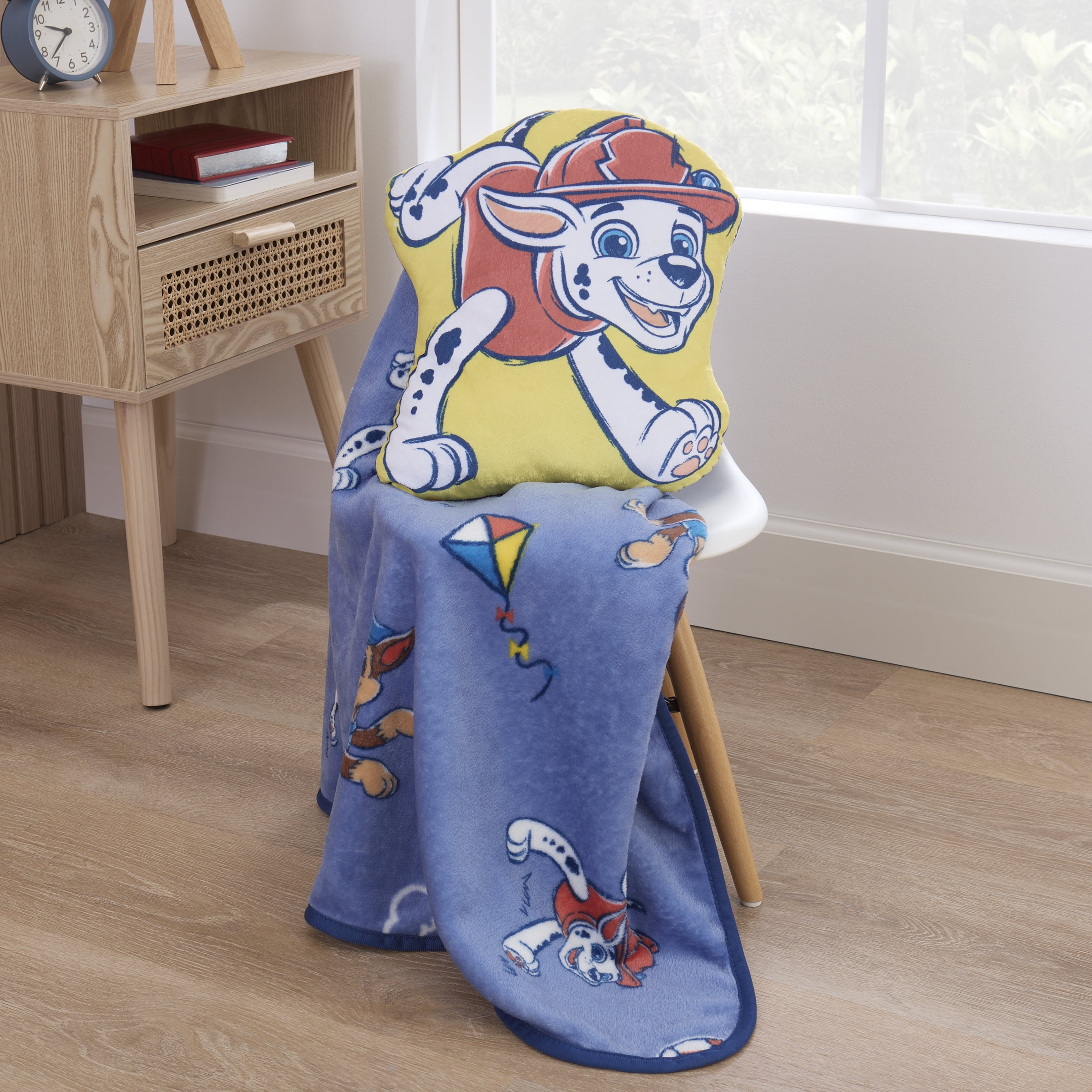 Paw Patrol Marshall Cuddle Toddler Pillow 13.5"x11.5", Red and Yellow Plush