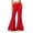 Red pants for women, variant on Cevemin Women Elastic Waist Ruffle Hem Flare Pants with Pockets Wide Leg Bell Bottom Trousers for Casual Daily Going Out Y2K Vintage Streetwear White,S