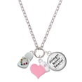 thumbnail image 1 of Delight Jewelry Silvertone Multicolored Crystal Flip Flop - Light Pink Heart Nurse Strong Zoe Necklace, 1 of 4