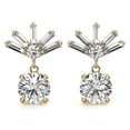 thumbnail image 2 of Solitaire Brilliance Baguette Accented Round Lab Grown Diamond Solitaire Drop Earrings 10K White Gold, 2 of 4