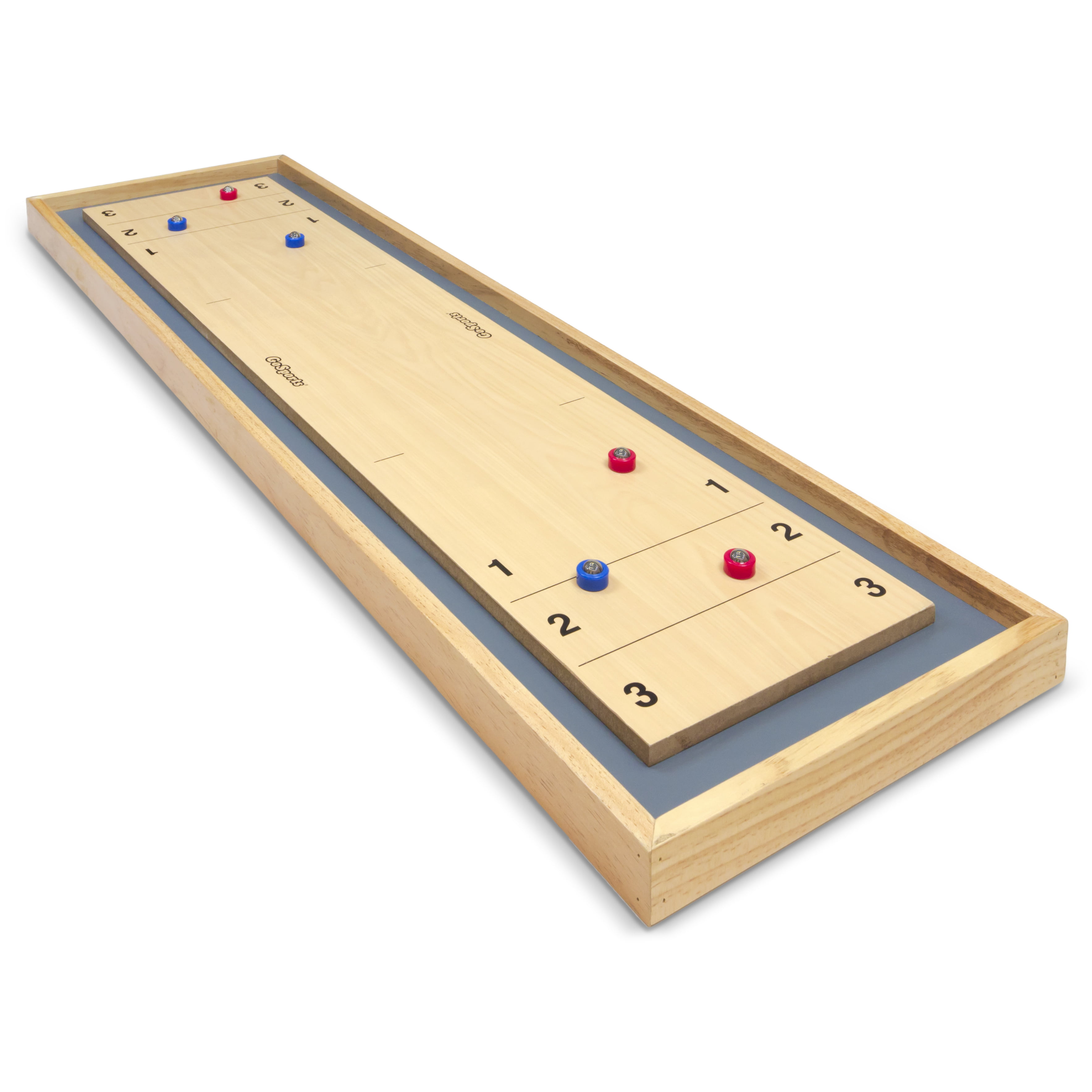 Great for Family Fun GoSports Shuffleboard and Curling 2 in 1 Table Top Board Game with 8 Rollers 