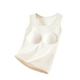 thumbnail image 2 of NJDVHB Undershirt pour Femmes, Hauts pour Femmes Tendance, Hauts Sans Manches pour Femmes Col Rond Uni Chaud Pyjamas en Flanelle Couche de Base Chemises, Rose, TG, 2 of 3