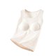 thumbnail image 2 of Ropa interior térmica para mujer, otoño e invierno, camiseta térmica de tirantes con cuello redondo y forro polar suave, sin mangas, de poliéster., 2 of 3