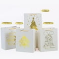 thumbnail image 3 of UNIQOOO 12Pcs Large White & Metallic Gold Foil Gift Bags, 4 Assorted Xmas Tree Snowflake Designs, Perfect for Christmas Thanksgiving New Year Party Favor, 3 of 8