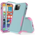 thumbnail image 2 of Apple iPhone 12 Pro Max Case , iPhone 12 Series Rugged Rubber Durable 3 in 1 Cover , Phone Case for Girl Men Women Cute (Teal+Pink), 2 of 7